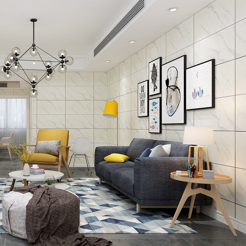 Geometric Dark Color Wallpaper Faux Marble Non-Pasted Wall Art for Living Room, 31' x 28"