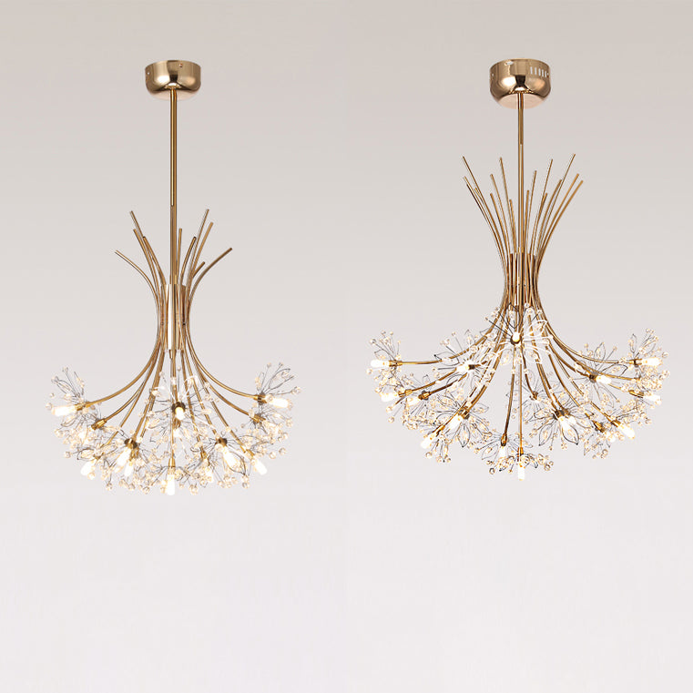 Lampada il lampadario in perline di cristallo trasparente con design bouquet moderno 13/19 luci nere/cromo lampada sospesa