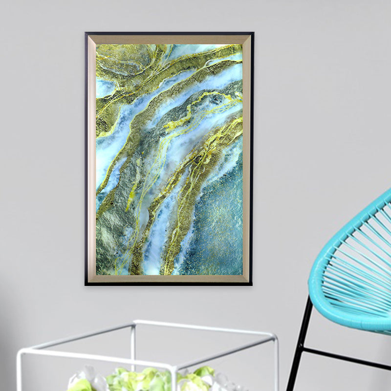 Rectangle Frame Acrylic Mountain Wall Lamp LED Blue and Green Wall Mural Light for Hallway