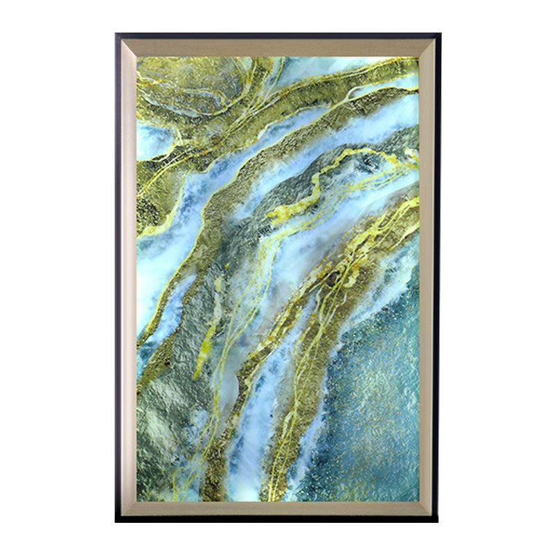 Rectangle Frame Acrylic Mountain Wall Lamp LED Blue and Green Wall Mural Light for Hallway