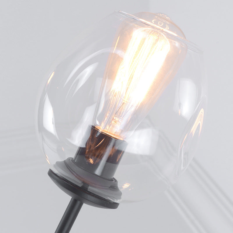 Blase Schatten Kronleuchter Leuchte zeitgenössische klare Glas 2/4 Lichter Schwarz/goldener Deckenleuchte