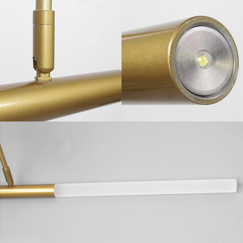 Lampadario tubolare acrilico moderno moderno 2/4/6 luci in bianco/nero/oro a soffitto in luce calda/bianca