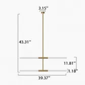 Lampadario tubolare acrilico moderno moderno 2/4/6 luci in bianco/nero/oro a soffitto in luce calda/bianca