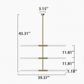 Lampadario tubolare acrilico moderno moderno 2/4/6 luci in bianco/nero/oro a soffitto in luce calda/bianca