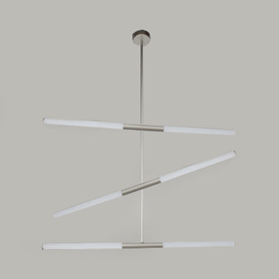 Lampadario tubolare acrilico moderno moderno 2/4/6 luci in bianco/nero/oro a soffitto in luce calda/bianca
