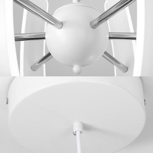 Luz de colgante de globo a acrílico posmoderno 1 lámpara de lámpara blanca clara en blanco con LED integrado