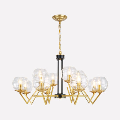 Kaarsen woonkamer kroonluchter met ovale schaduw goud modern elegant hanglamp in gouden afwerking