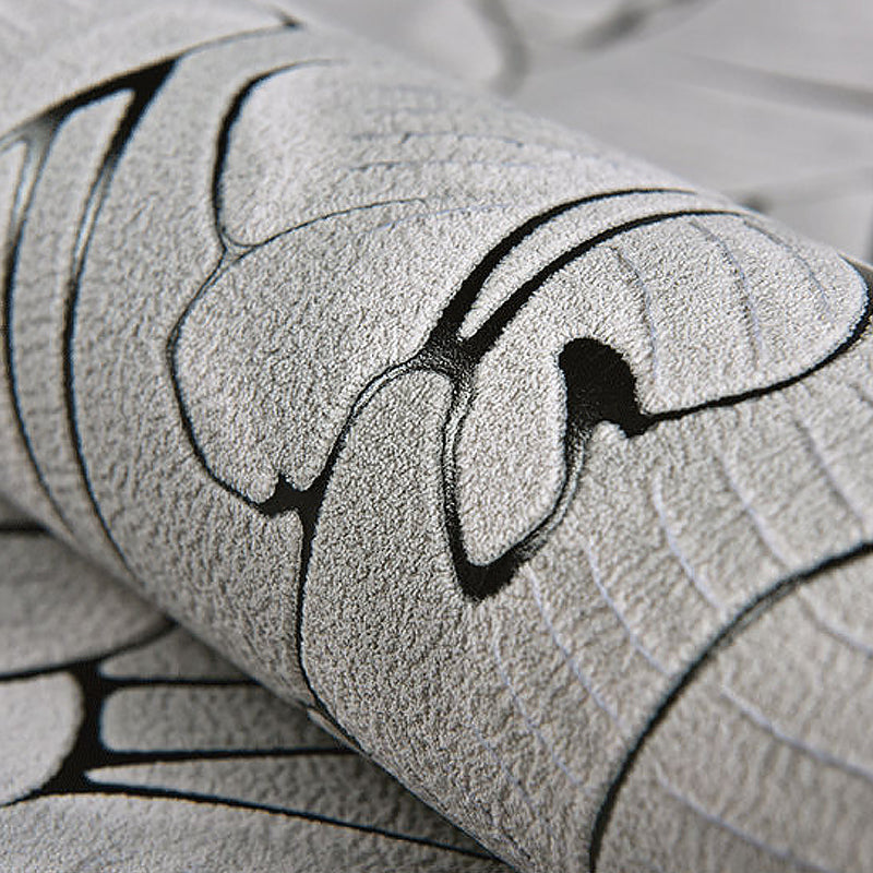 3D Pastel Color Flock Wall Art Textured Banana Leaf Non-Pasted Wallpaper Roll, 33' L x 20.5" W