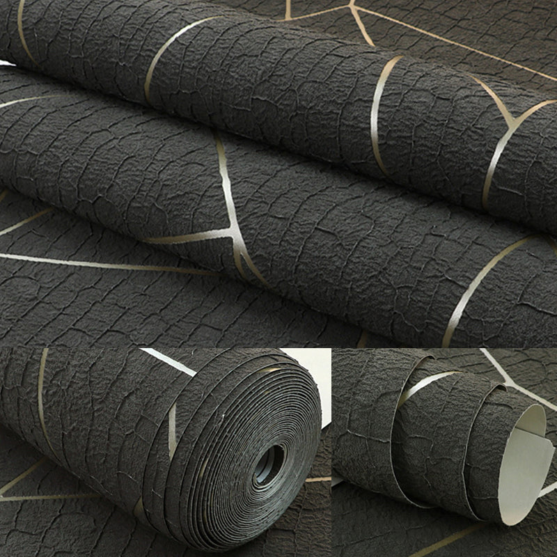 Flock Wallpaper Triangle Pattern Teenage Bedroom Non-Pasted Wall Covering, 54.2-sq ft