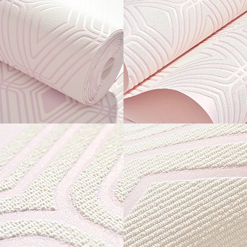 Textured PVC Wall Art Contemporary Non-Pasted Wallpaper Roll with Diamond Pattern
