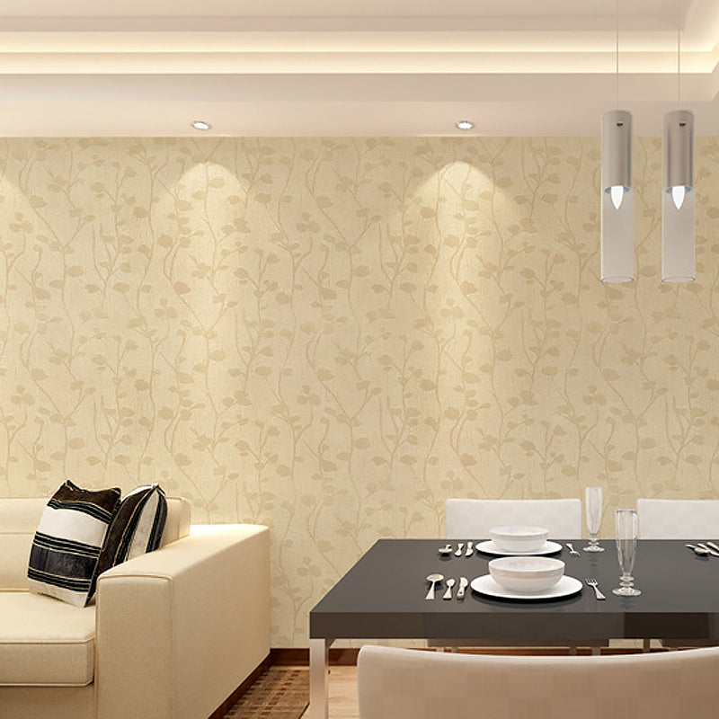 Shimmer Vinyl Plant Wallpaper Rust Peel and Stick Removable Wall Covering, 19.5' L x 23.5" W