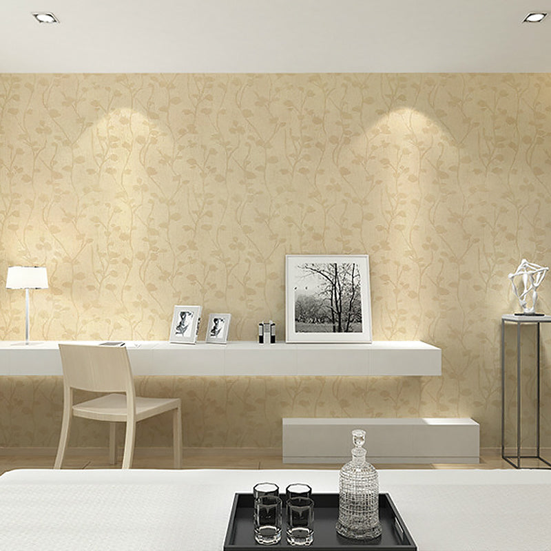 Shimmer Vinyl Plant Wallpaper Rust Peel and Stick Removable Wall Covering, 19.5' L x 23.5" W