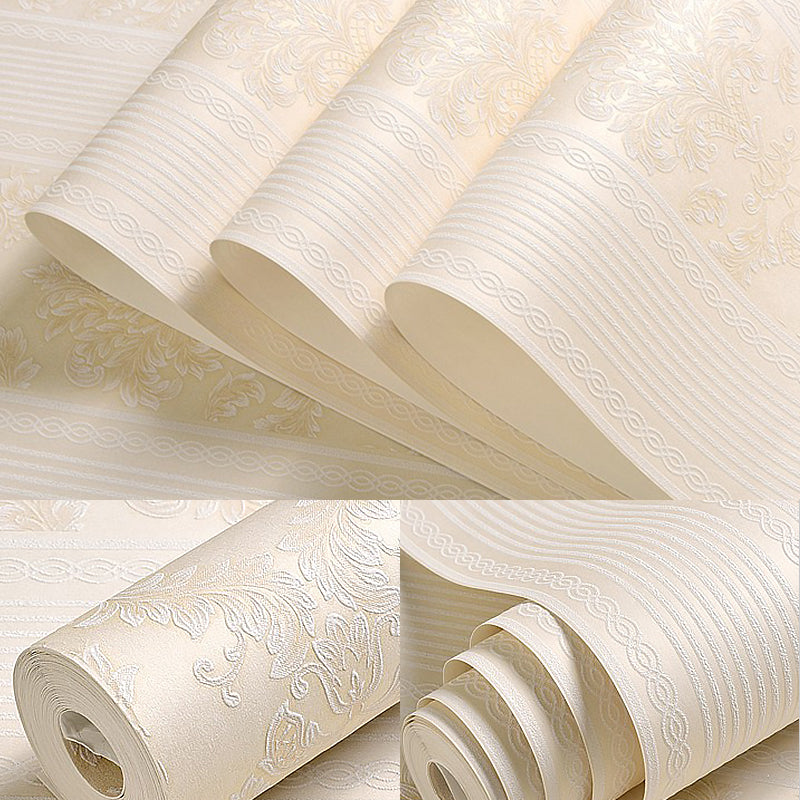 Retro Soft Color Unpasted Wallpaper Smooth Medallion Moisture Resistant Wall Art