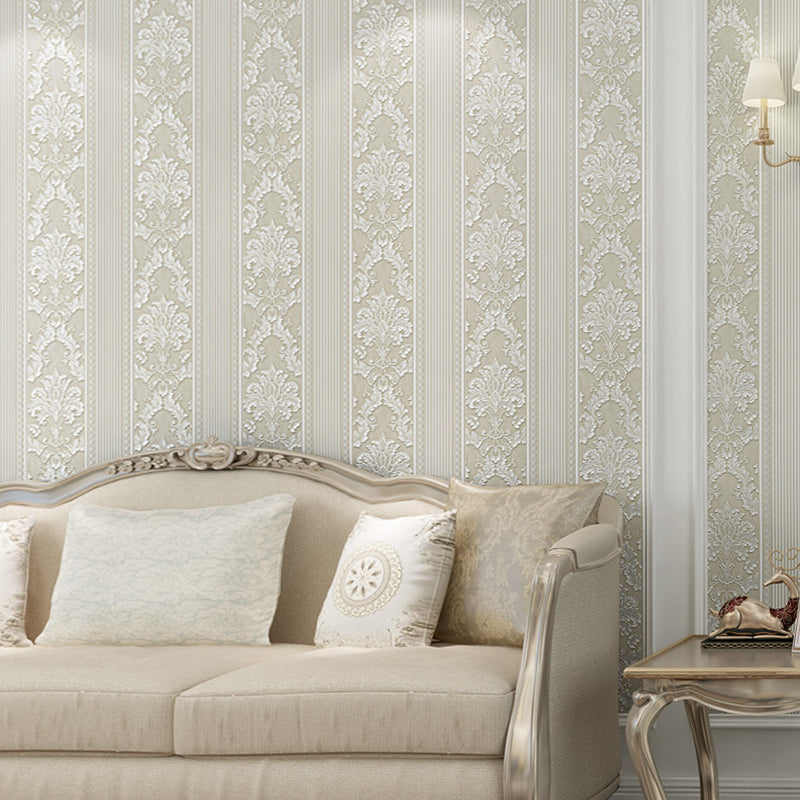 Retro Soft Color Unpasted Wallpaper Smooth Medallion Moisture Resistant Wall Art