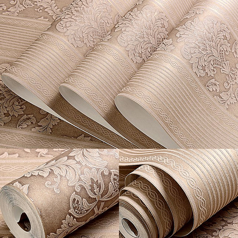 Retro Soft Color Unpasted Wallpaper Smooth Medallion Moisture Resistant Wall Art