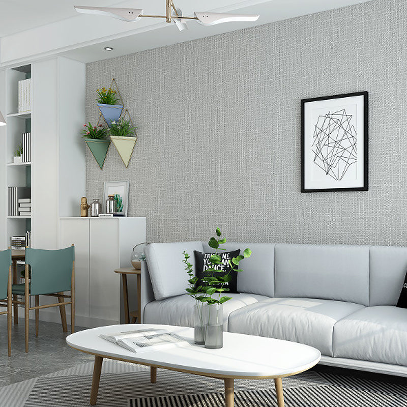 Simple Soft Color Non-Woven Wallpaper Smooth Solid Moisture-Resistant Wall Decor