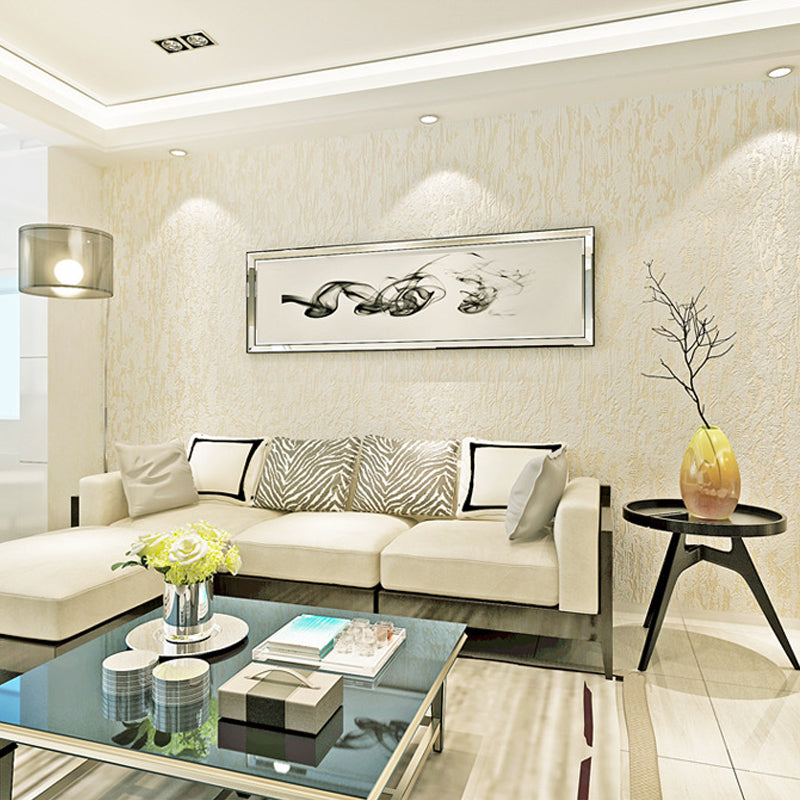 Semi-Gloss Vinyl Wallpaper Minimalistic Unpasted Solid Wall Covering in Soft Color