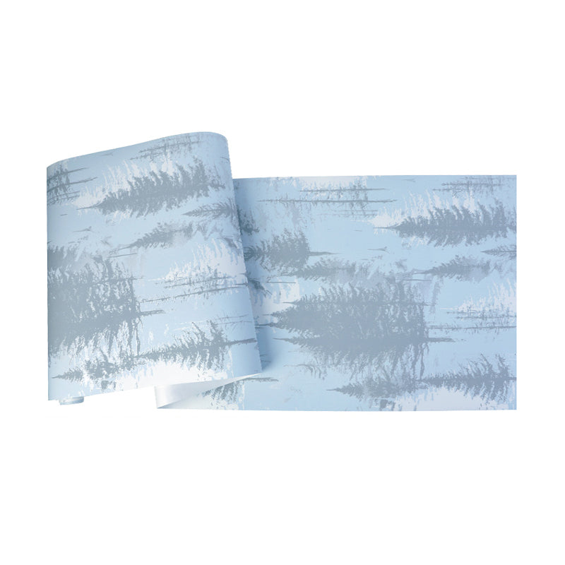 Pine Tree Forest Wallpaper Roll Nordic Style Smooth Surface Wall Decoration for Living Room