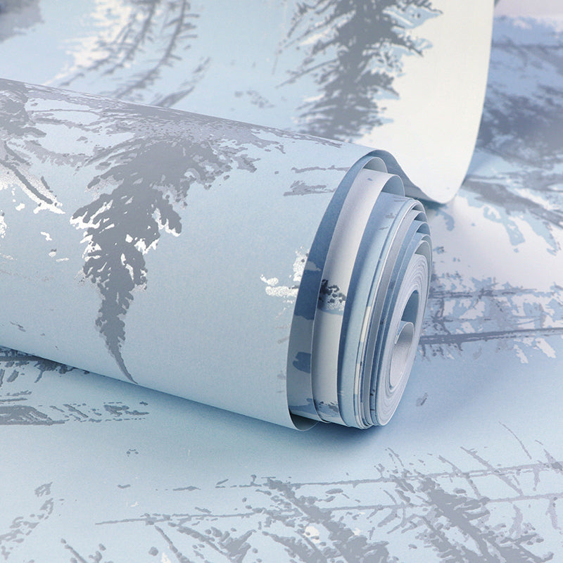 Pine Tree Forest Wallpaper Roll Nordic Style Smooth Surface Wall Decoration for Living Room
