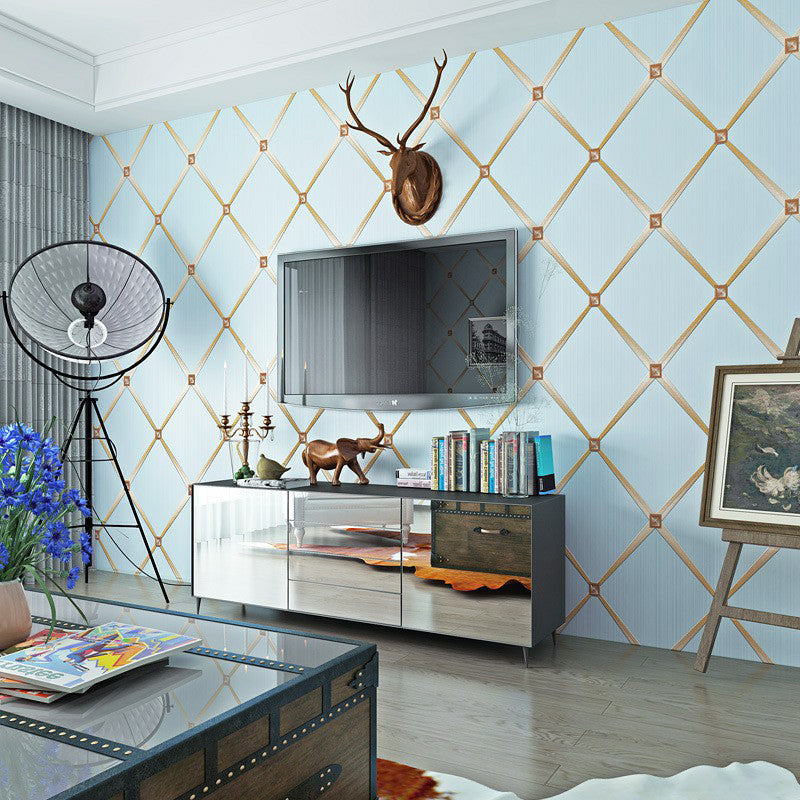 Diamantpatroon behangrol lichtkleurige moderne stijl kunst aan de muur voor woondecoratie