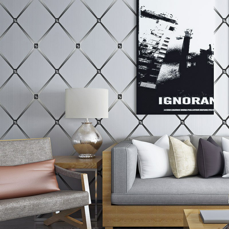 Diamantpatroon behangrol lichtkleurige moderne stijl kunst aan de muur voor woondecoratie