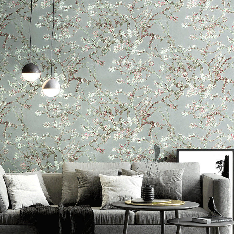 Rustic Apricot Blossom Wallpaper for Bedroom 57.1-sq ft Wall Art in Bright Color
