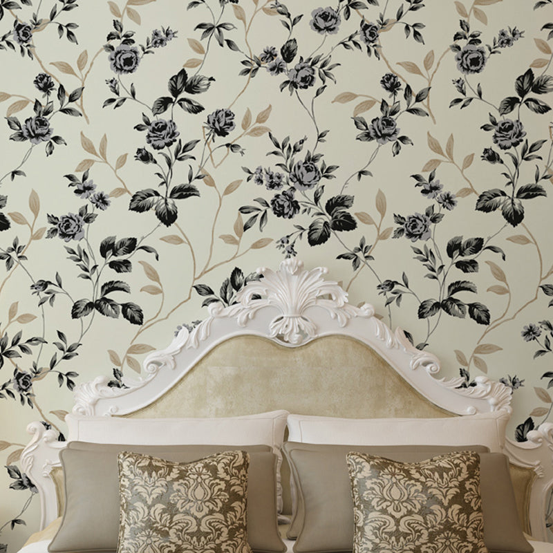 Magnolia Wallpaper Roll Light-Beige Rust Wall Art for Home Decor, 33' L x 20.5" W