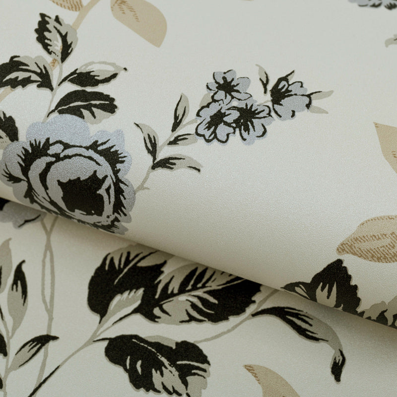 Magnolia Wallpaper Roll Light-Beige Rust Wall Art for Home Decor, 33' L x 20.5" W