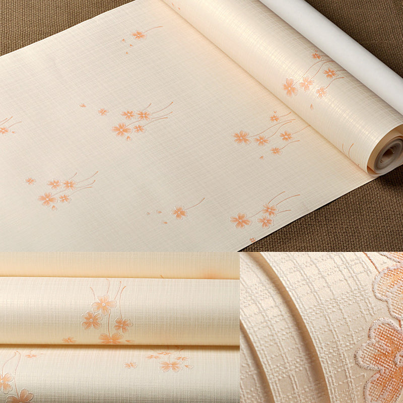 Country Girl's Wallpaper Roll Wildflower Pastel Color Wall Covering for Decoration