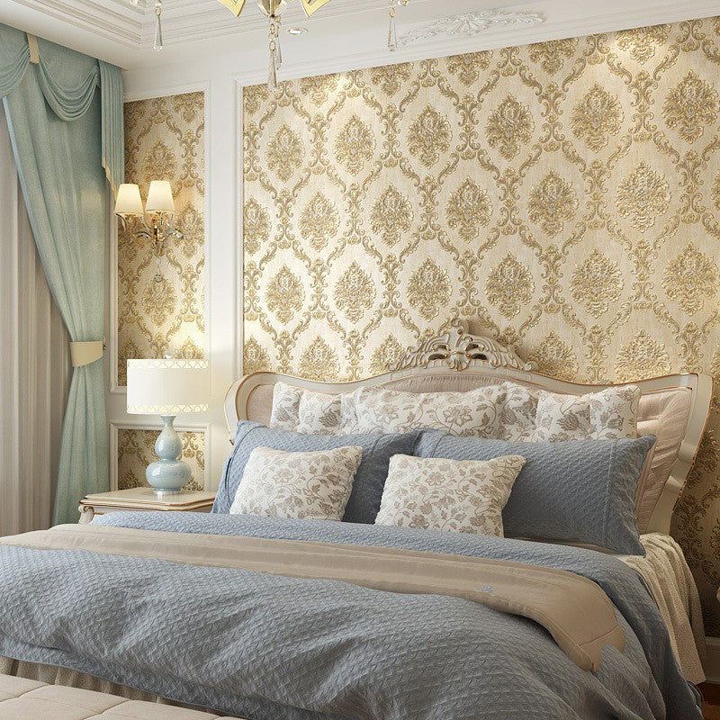 Rouleau de papier peint médaillon européen, revêtement mural lavable de couleur Pastel pour la décoration de la maison
