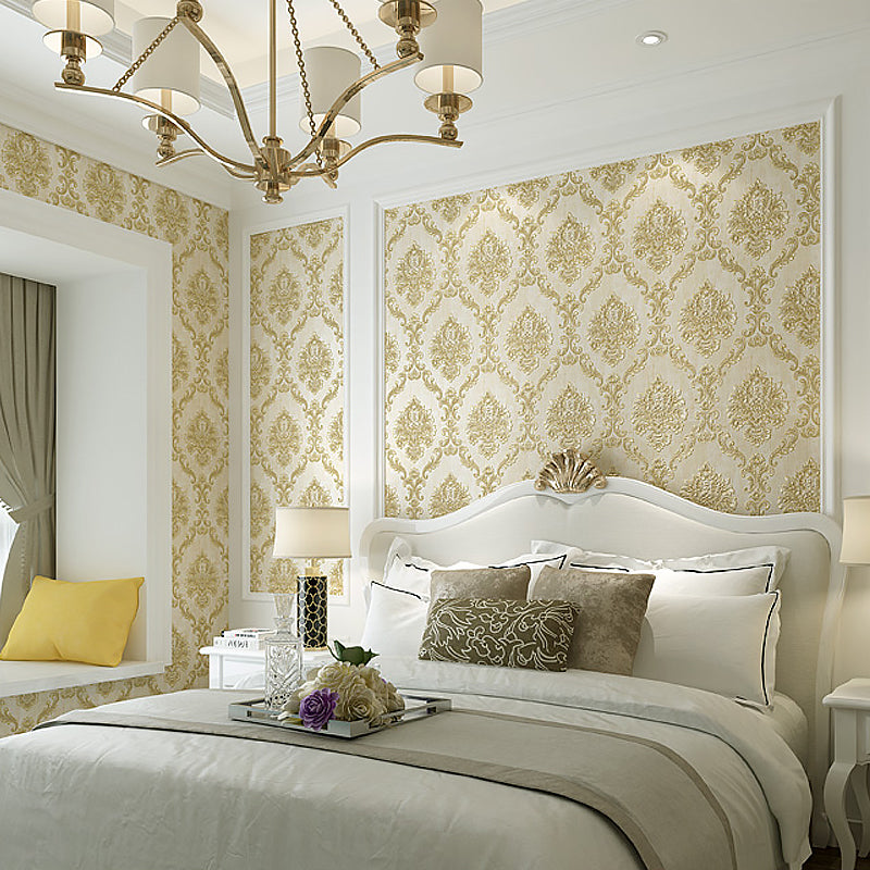Rouleau de papier peint médaillon européen, revêtement mural lavable de couleur Pastel pour la décoration de la maison