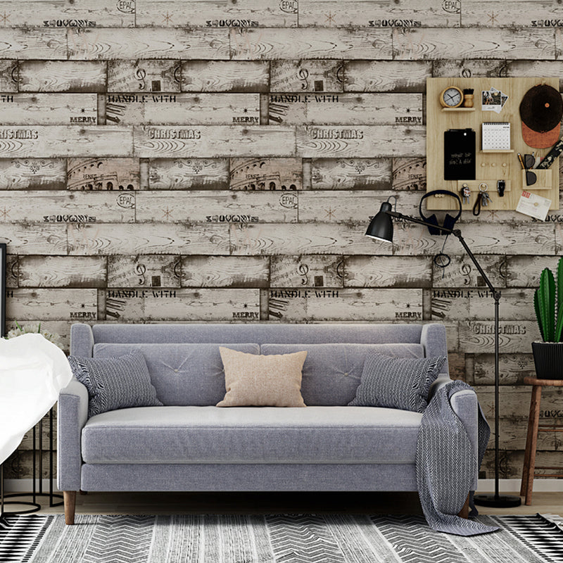 Roest Shiplap en Scriptbehang voor slaapkamer 50 m² wanddecoratie in lichte kleuren