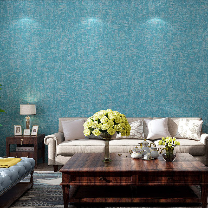 Solid Distressed Wallpaper Contemporary Vinyl Wall Art in Dark Color for Living Room