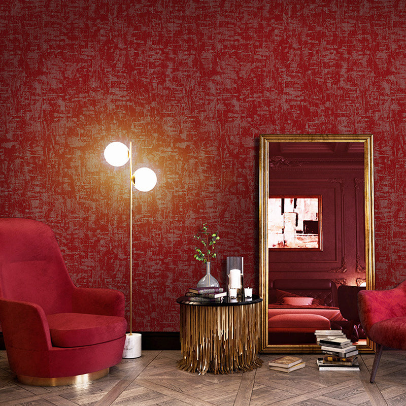 Solid Distressed Wallpaper Contemporary Vinyl Wall Art in Dark Color for Living Room