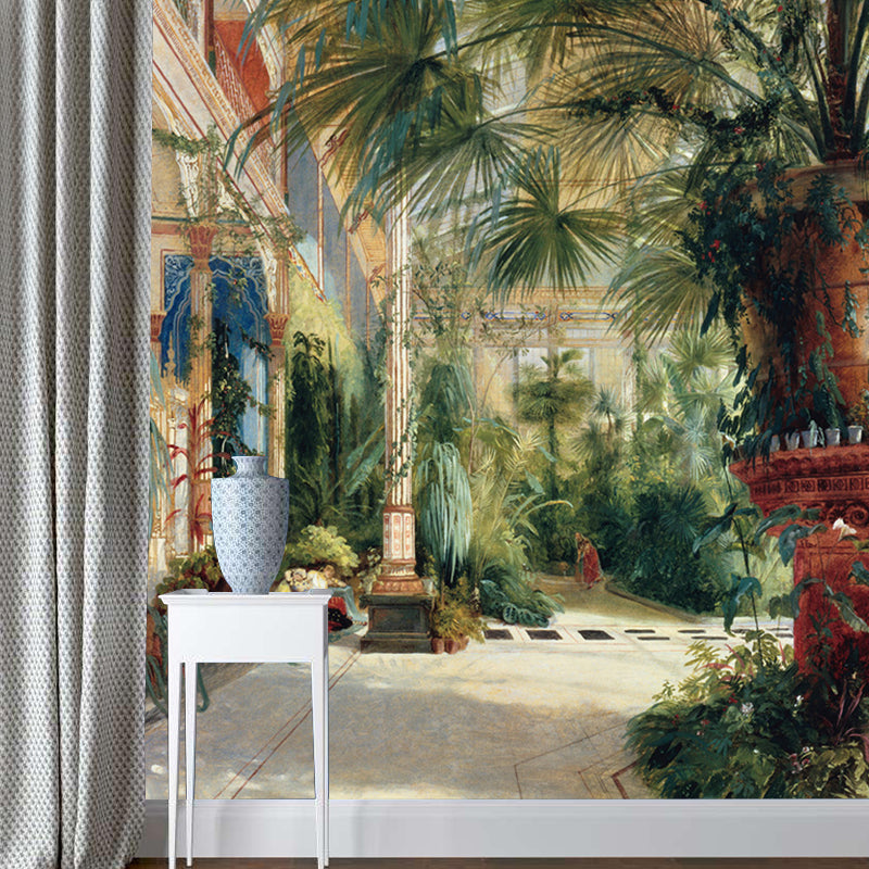 Green Classical Wall Paper Murals Large The Interior of the Palm House Painting Wall Art for Stairs