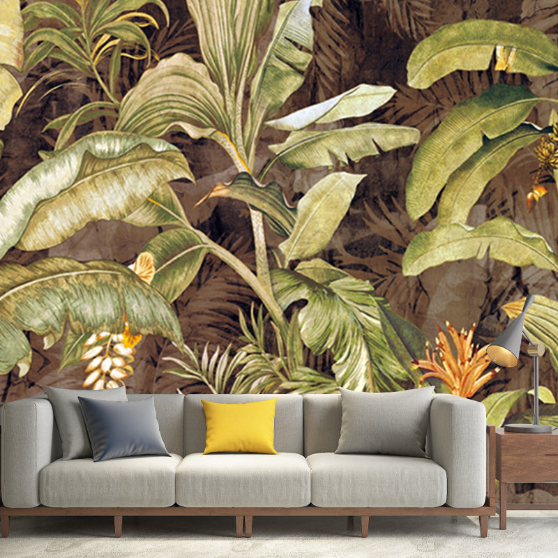 Tropix Banana Leaves Wallpaper Mural for Bedroom Decoration Customized Wall Covering in Green