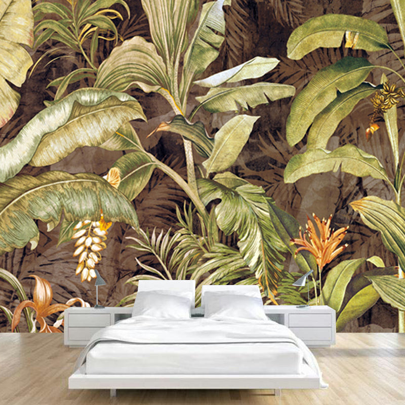Tropix Banana Leaves Wallpaper Mural for Bedroom Decoration Customized Wall Covering in Green