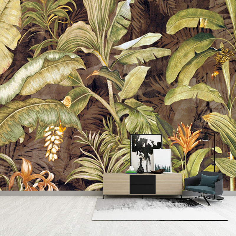 Tropix Banana Leaves Wallpaper Mural for Bedroom Decoration Customized Wall Covering in Green