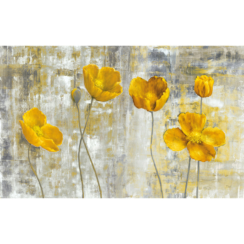 Grey-Yellow Tulips Wall Mural Flower Modern Style Waterproof Wall Covering for Stairway