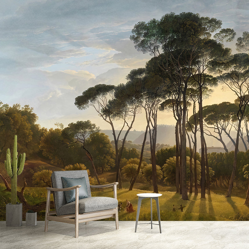 Green Forest Pattern Wallpaper Murals Waterproof Tropica Living Room Wall Covering