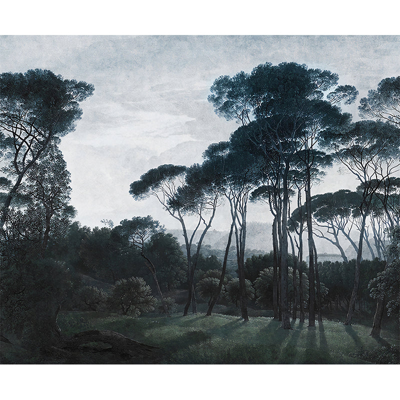 Full Size Trees Wall Covering Mural Modern Environmental Forest Wall Decor in Turquoise