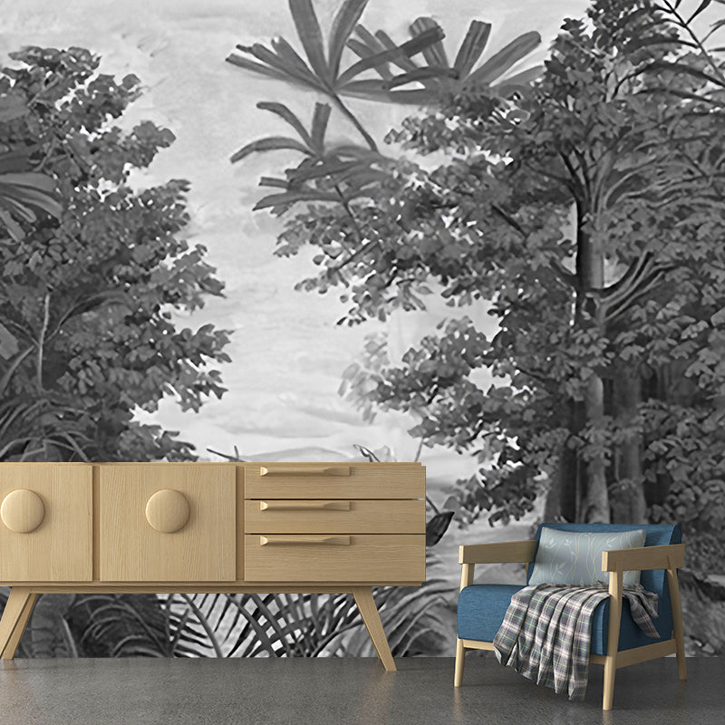 Plants Mural Wallpaper Pastel Color Tropix Wall Art for Living Room Decoration, Large