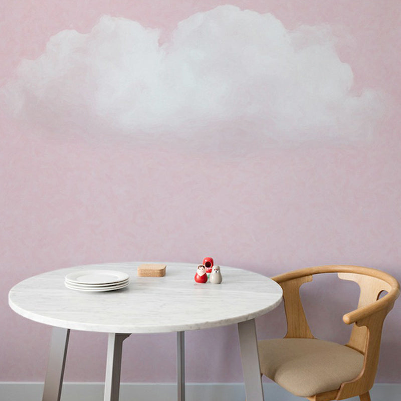 Non-Woven Waterproof Mural Wallpaper Simple Cloud Patterned Wall Decor for Living Room