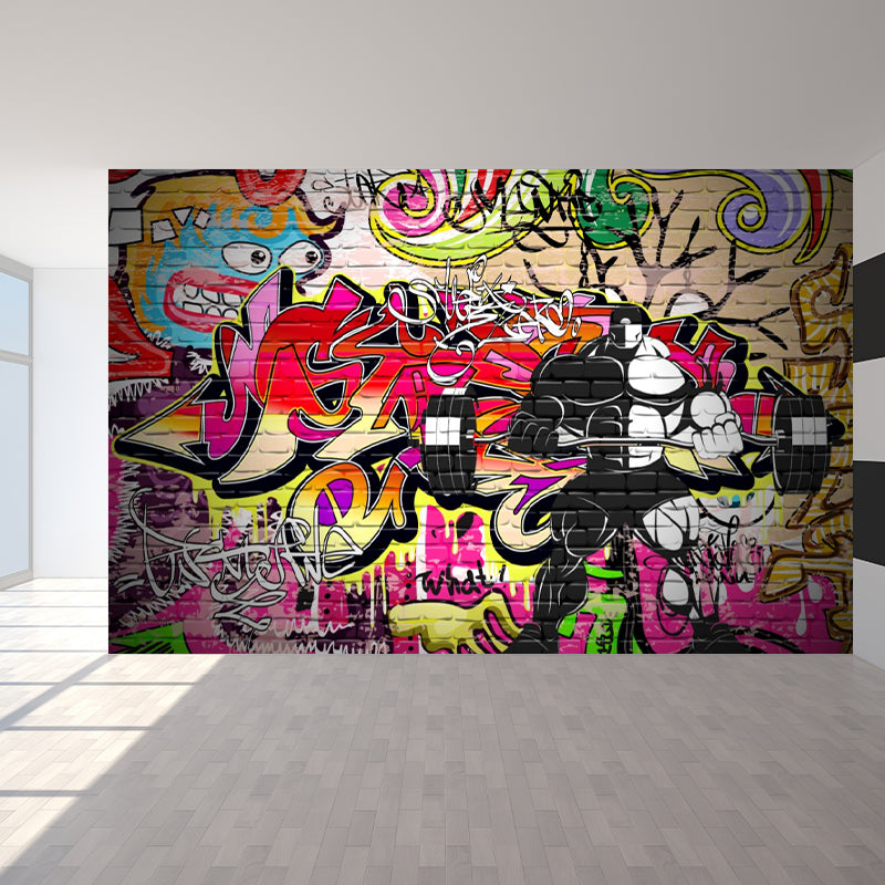 Moderne Graffiti-Wandverkleidung, mehrfarbige Street-Art-Wanddekoration für Schlafzimmer