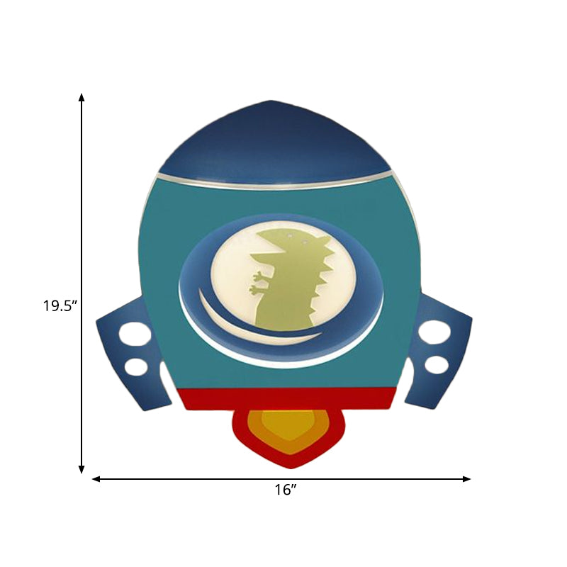 Acryl Rakete Deckenbefestigte Licht Karikatur LED Blaue Unterputz Mount Beleuchtung Befestigung im warmen/weißen Licht