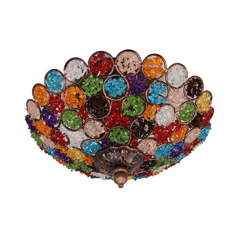 12"/19,5" B 3/5-Kopf-Unterputzleuchte, dekorative Schale, metallische Deckeneinbauleuchte mit Acryldesign in Messing für Wohnzimmer