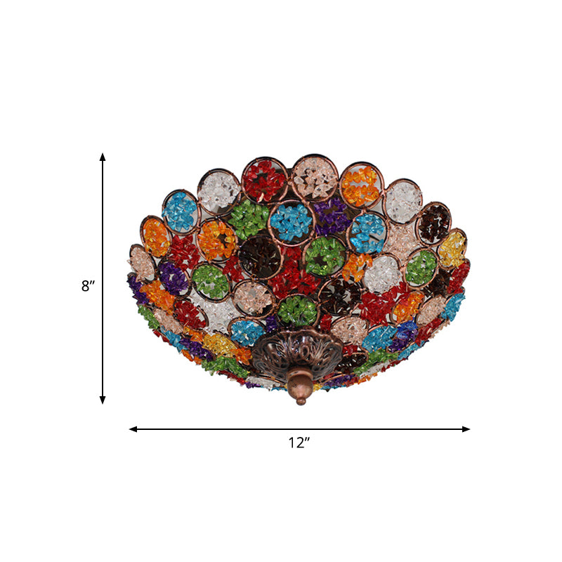 12"/19,5" B 3/5-Kopf-Unterputzleuchte, dekorative Schale, metallische Deckeneinbauleuchte mit Acryldesign in Messing für Wohnzimmer