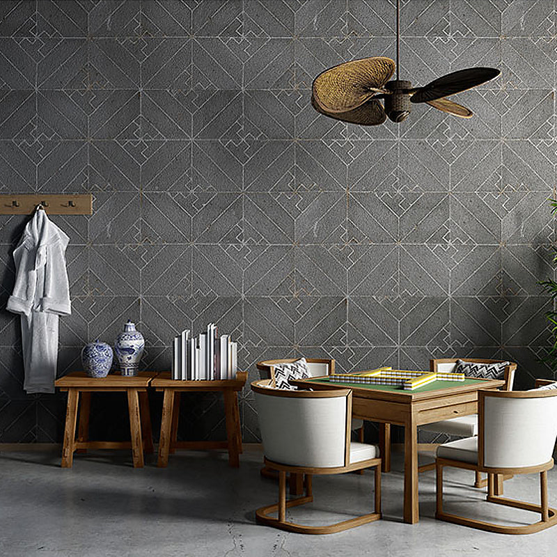 Geometrische Rautentapete, industrielle Vinyl-Wandkunst in dunkler Farbe für die Inneneinrichtung