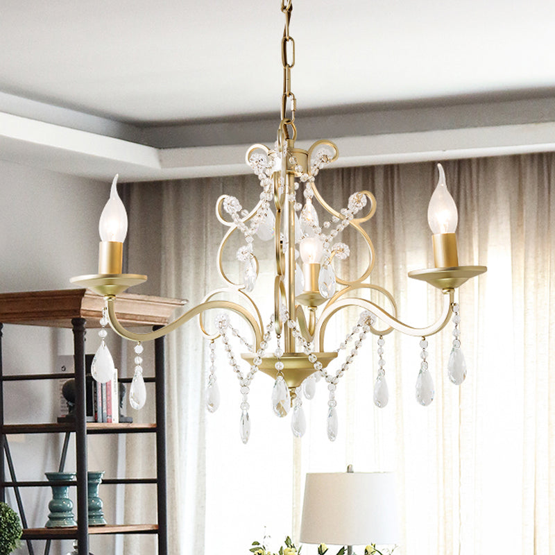 Champagner -Kerzenhänge hängen leichter traditioneller Kristall 3/6 Lampenrestaurant Kronleuchter mit Wirbelelement
