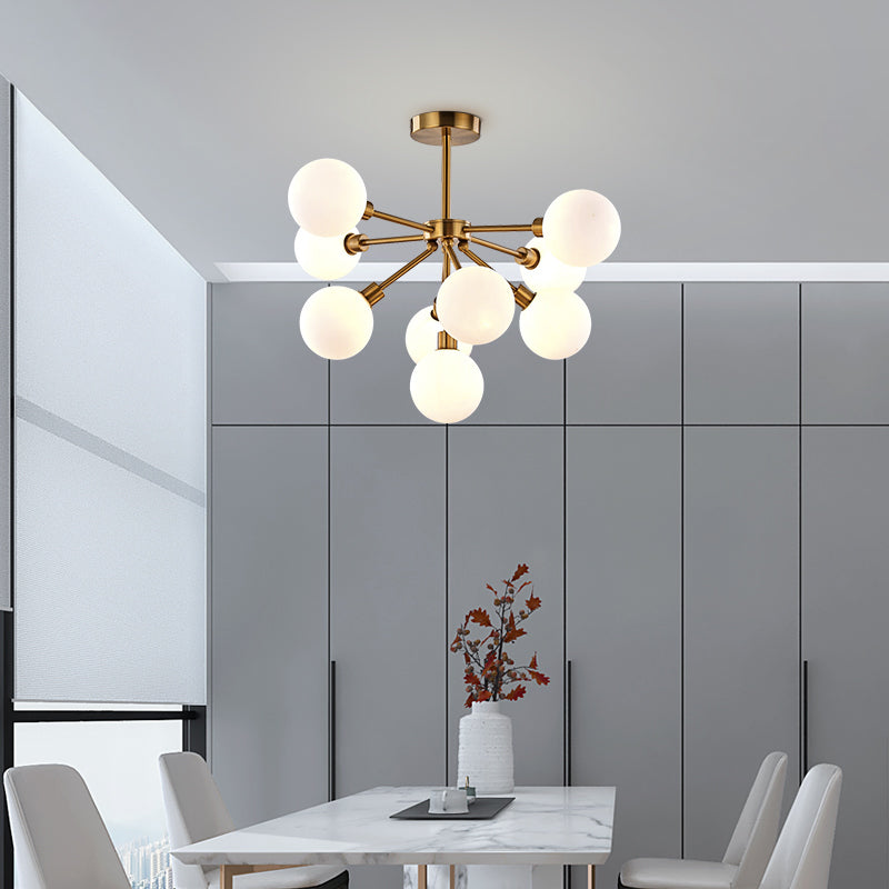 White/Smoke Bubble Pendant Light 7/9 Lights Post modern Glass Hanging Chandelier for Restaurant